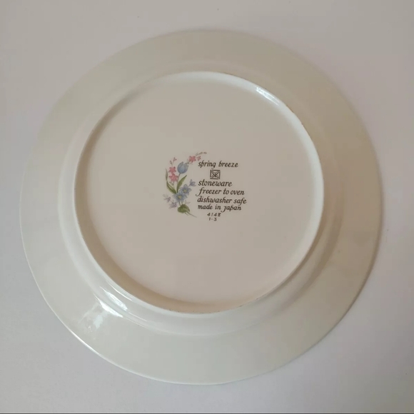 Decorative Spring Breeze Stoneware Plates 4148 1-3 Multicolored Flower 10.75" W - Picture 2 of 3